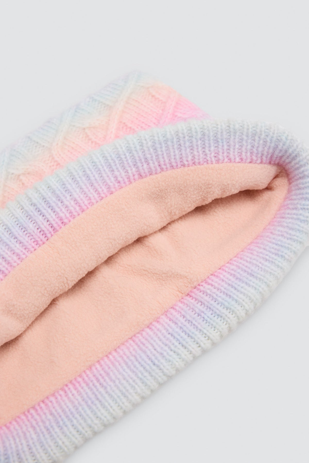 Tour de cou fille en maille multicolore avec doublure polaire