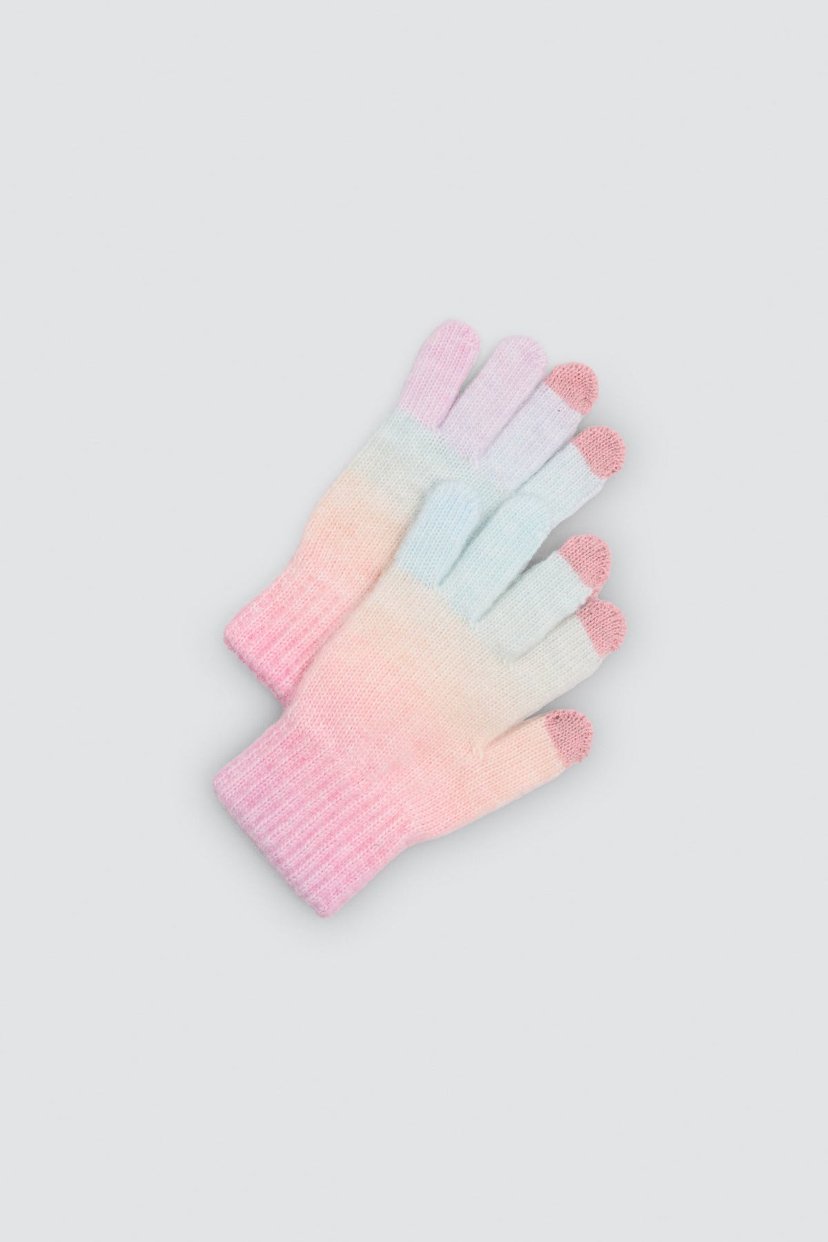 Gants tactiles en maille multicolore pour fille