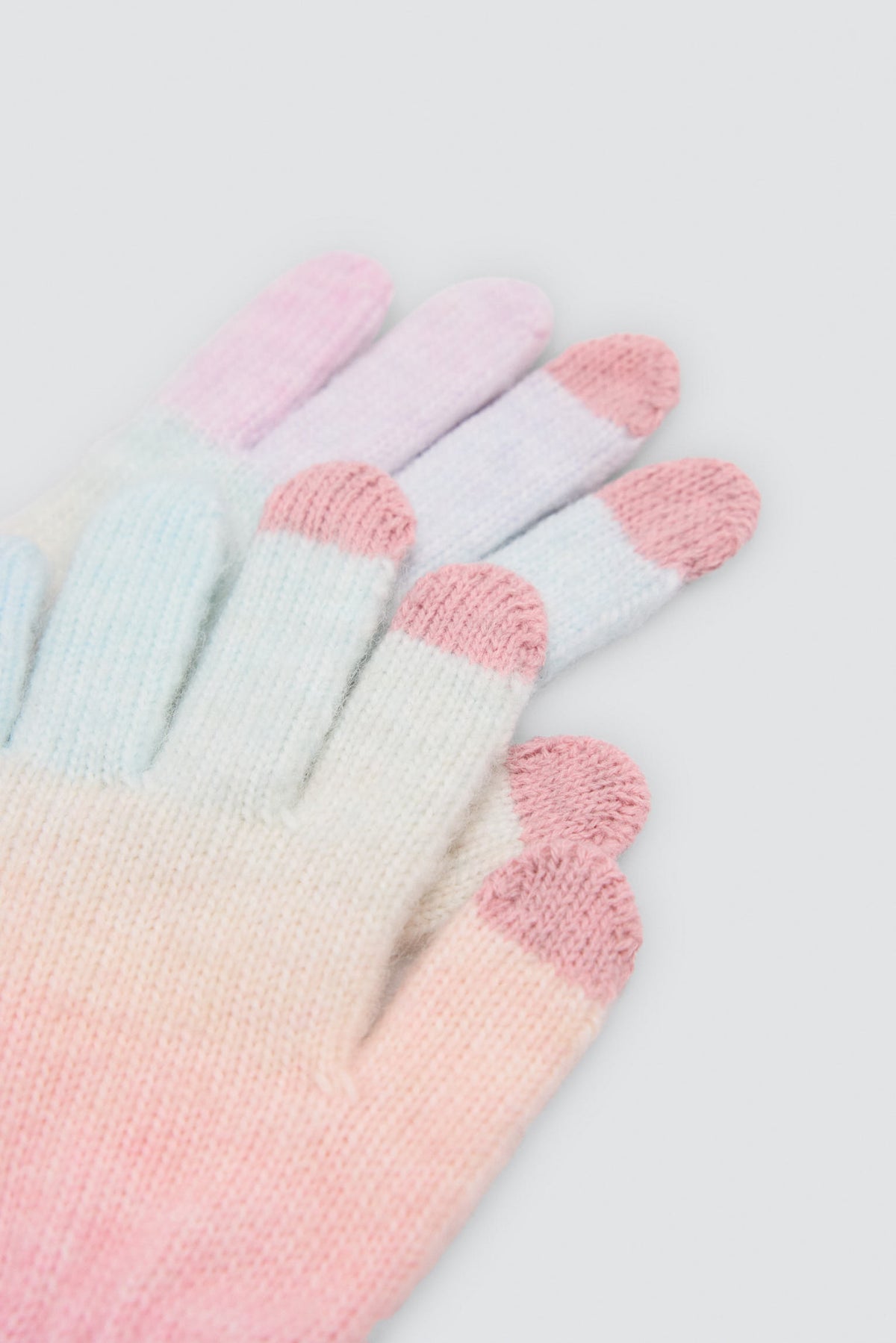 Gants tactiles en maille multicolore pour fille