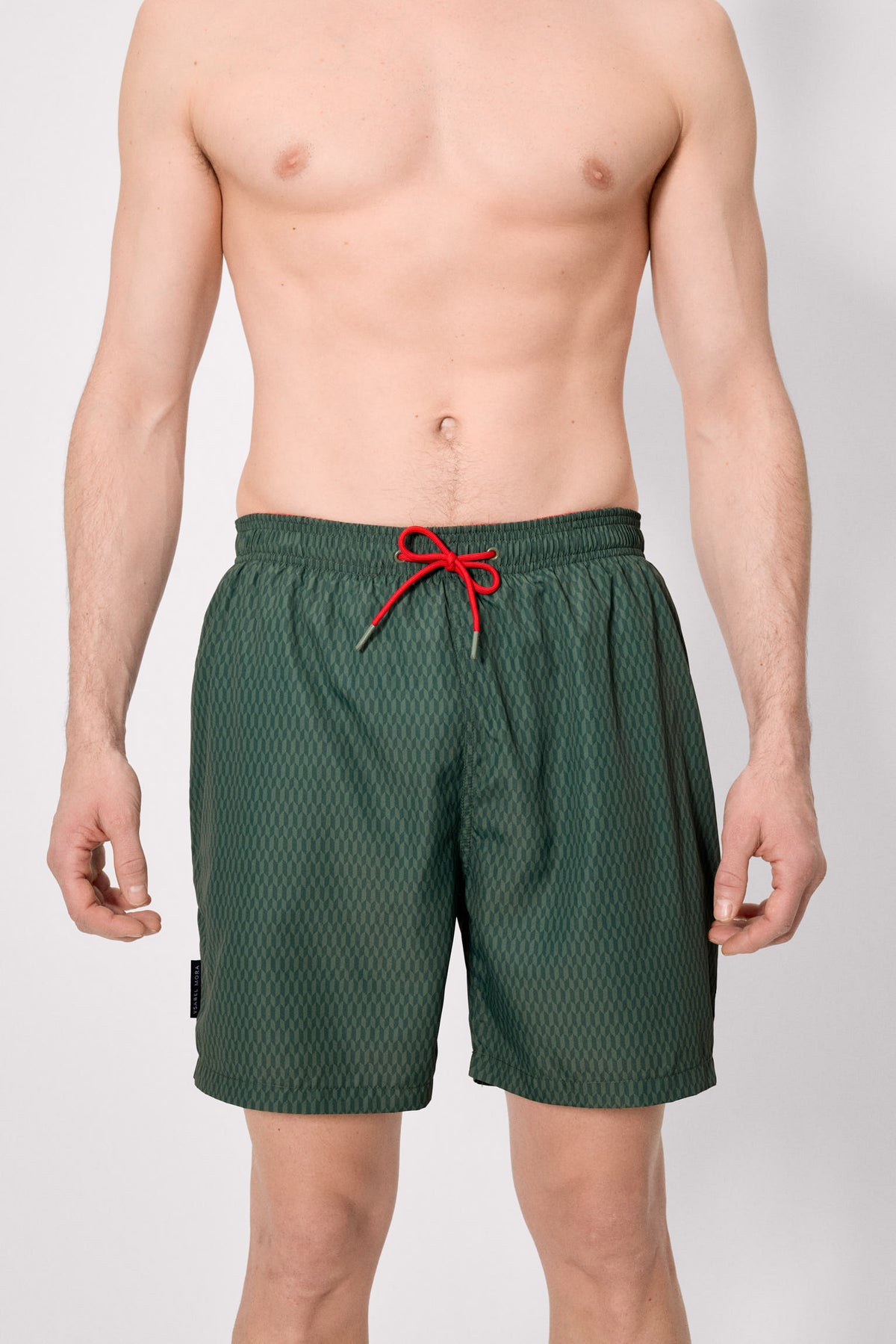 Bañador largo estampado étnico verde - Ysabel Mora