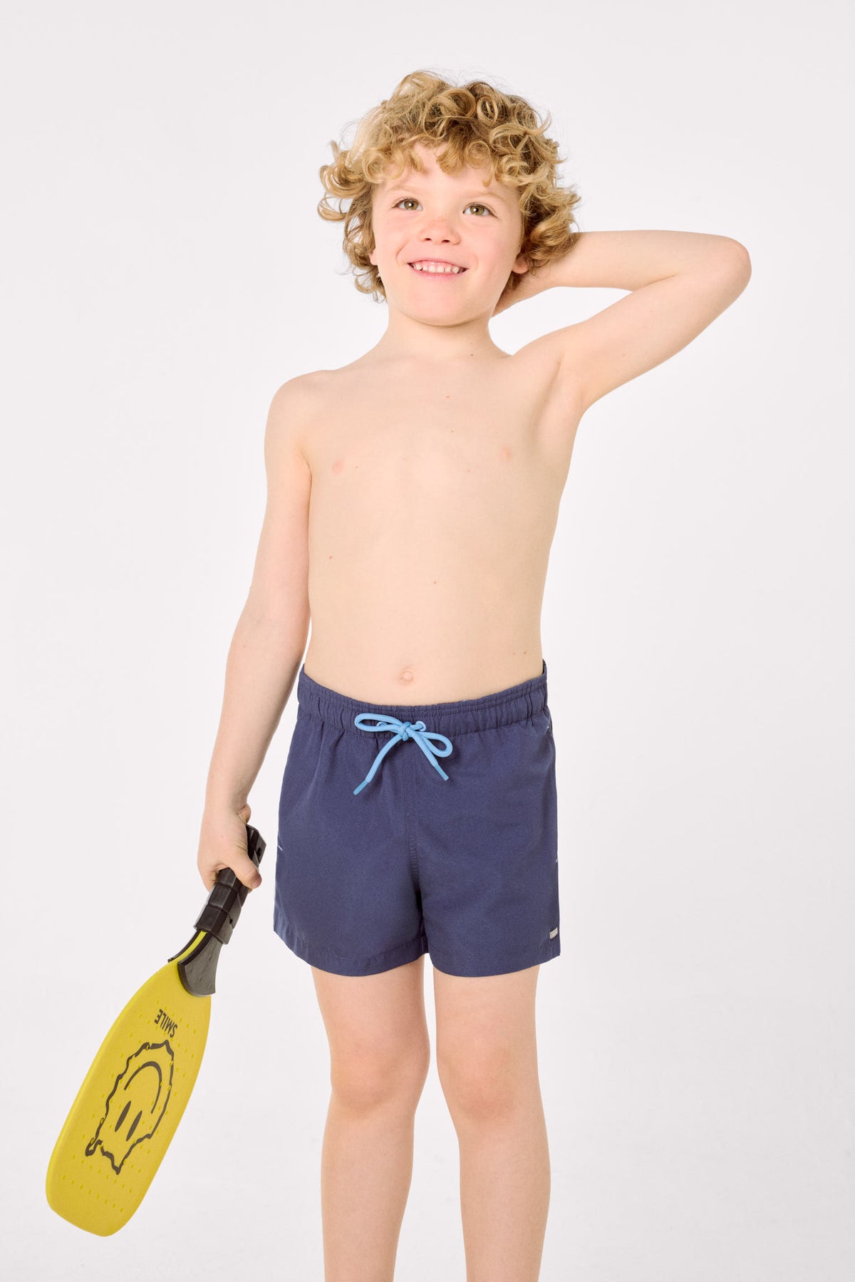 Bañador niño corto forro contraste marino - Ysabel Mora