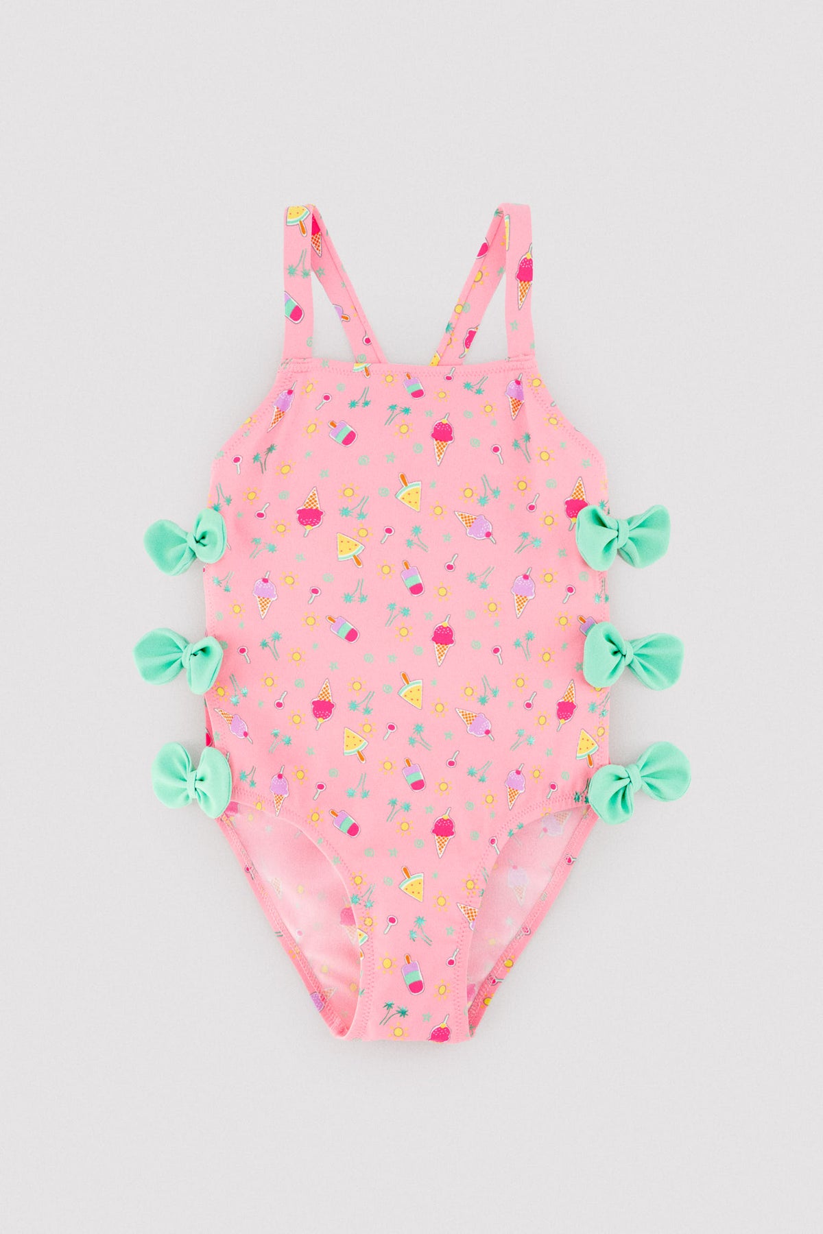 Bañador niña detalle cut-out y lazos estampado veraniego - Ysabel Mora