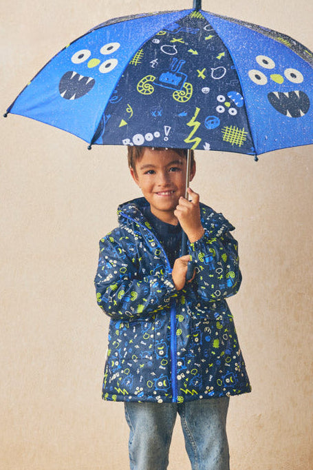 Imperméable garçon imprimé monstres doublure polaire
