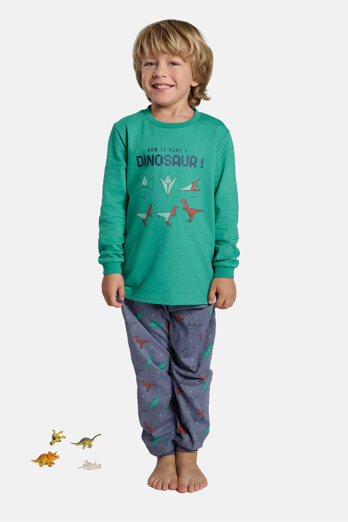 Pyjama long garçon coton imprimé dinosaures How to make a dinosaur