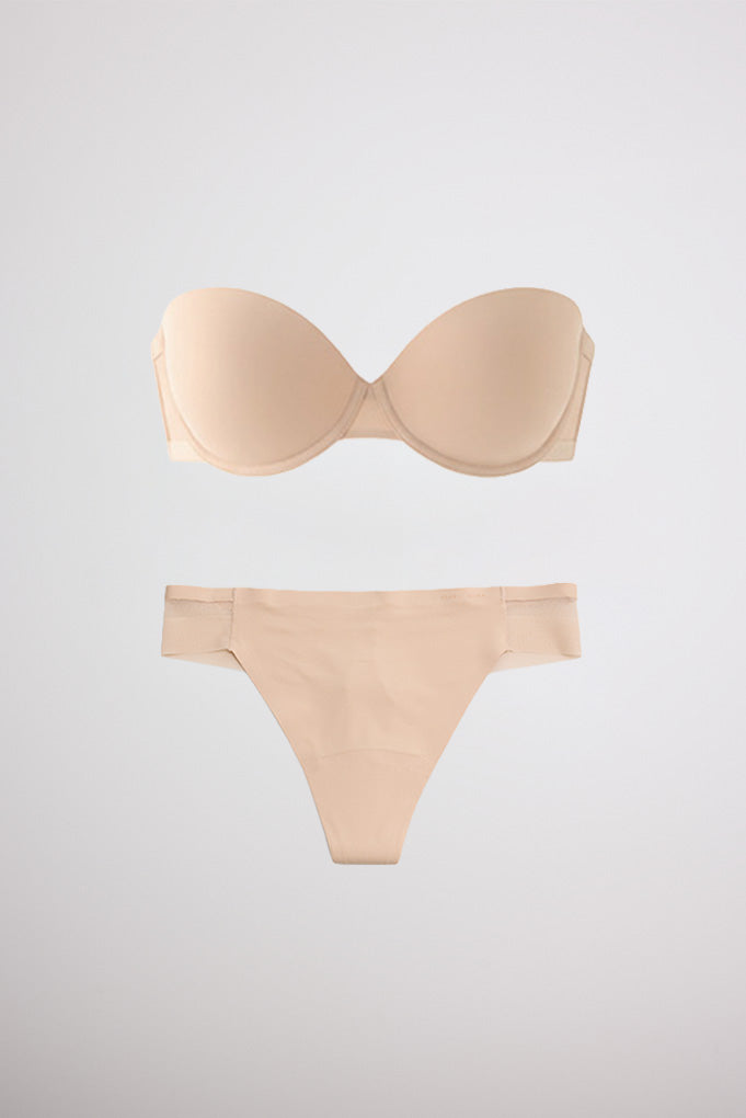 Conjunto nomarks sujetador sin tirnantes y tanga nude - Ysabel Mora