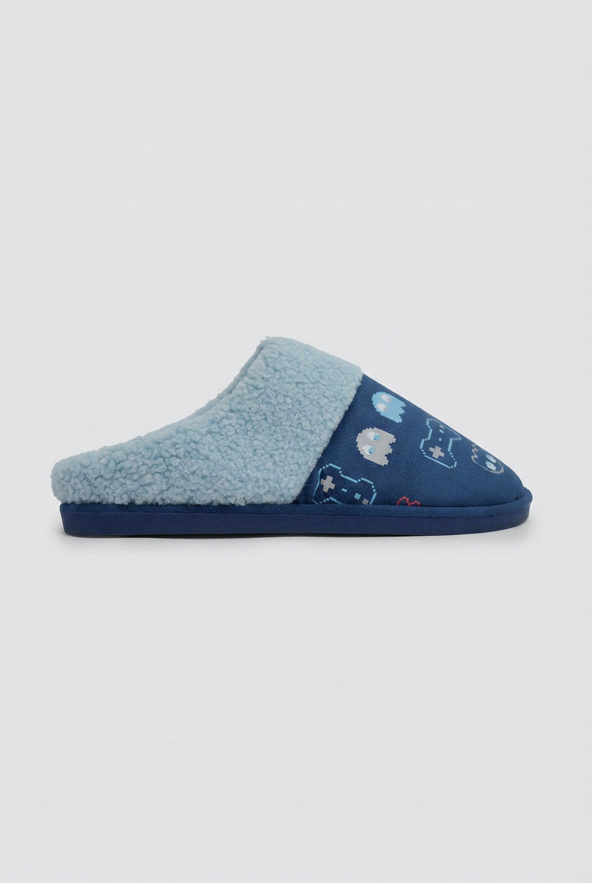 Chaussons homme imprimé game avec intérieur effet mouton